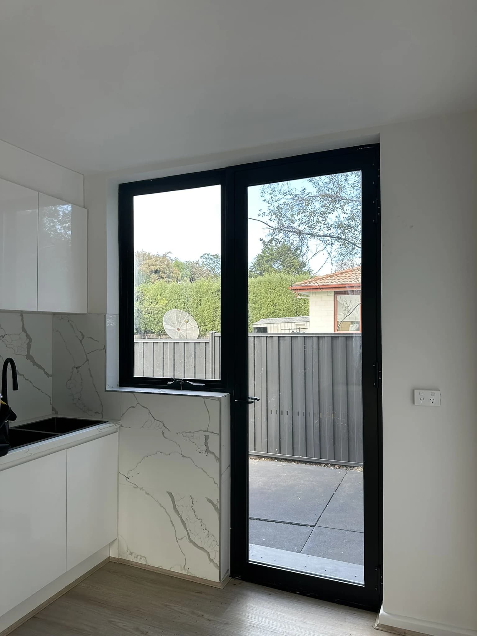 Frosted Film on a Kitchen Door and Sidelight, photo 2 of 3