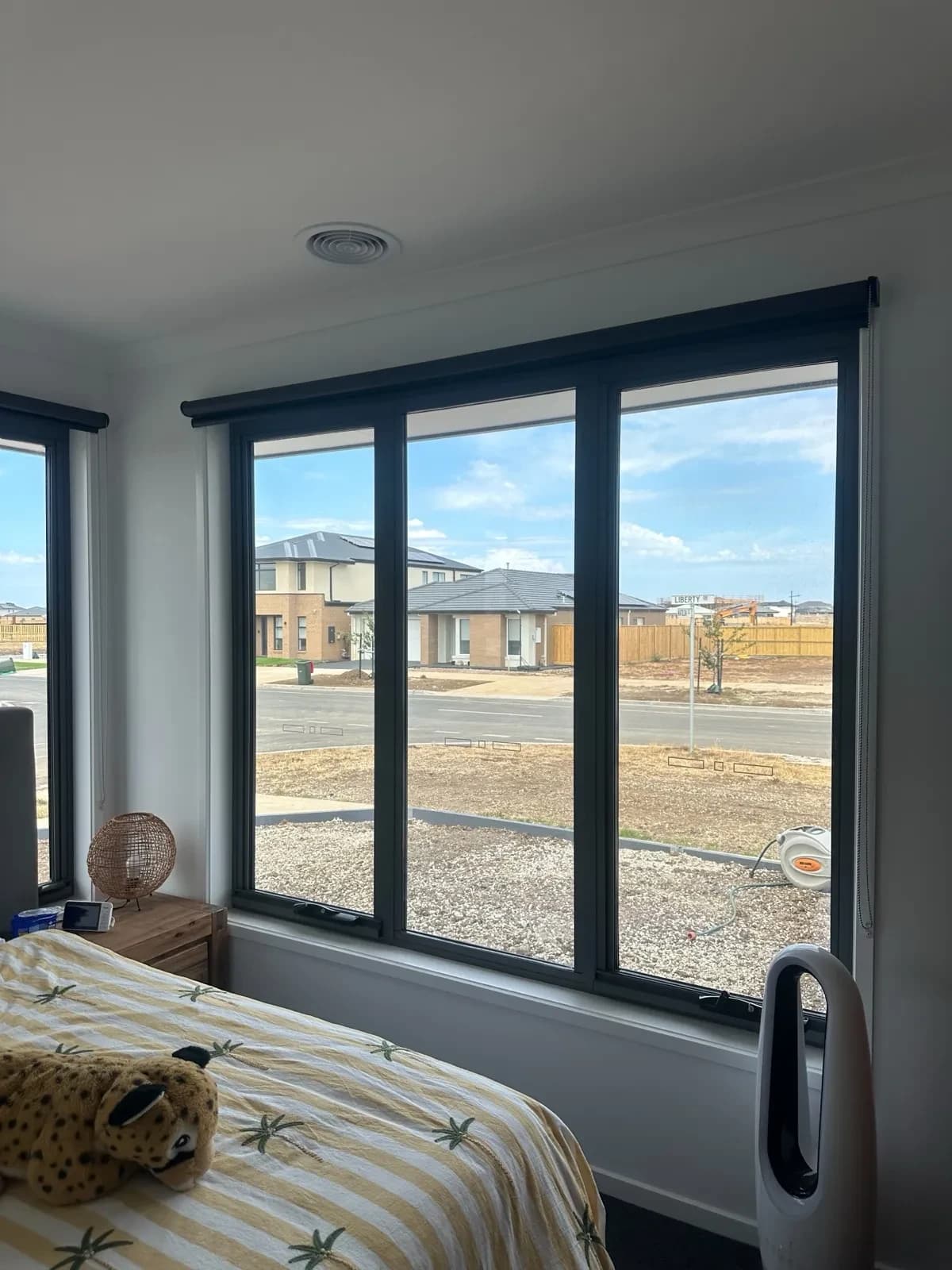New build home with full blockout roller blind package installed