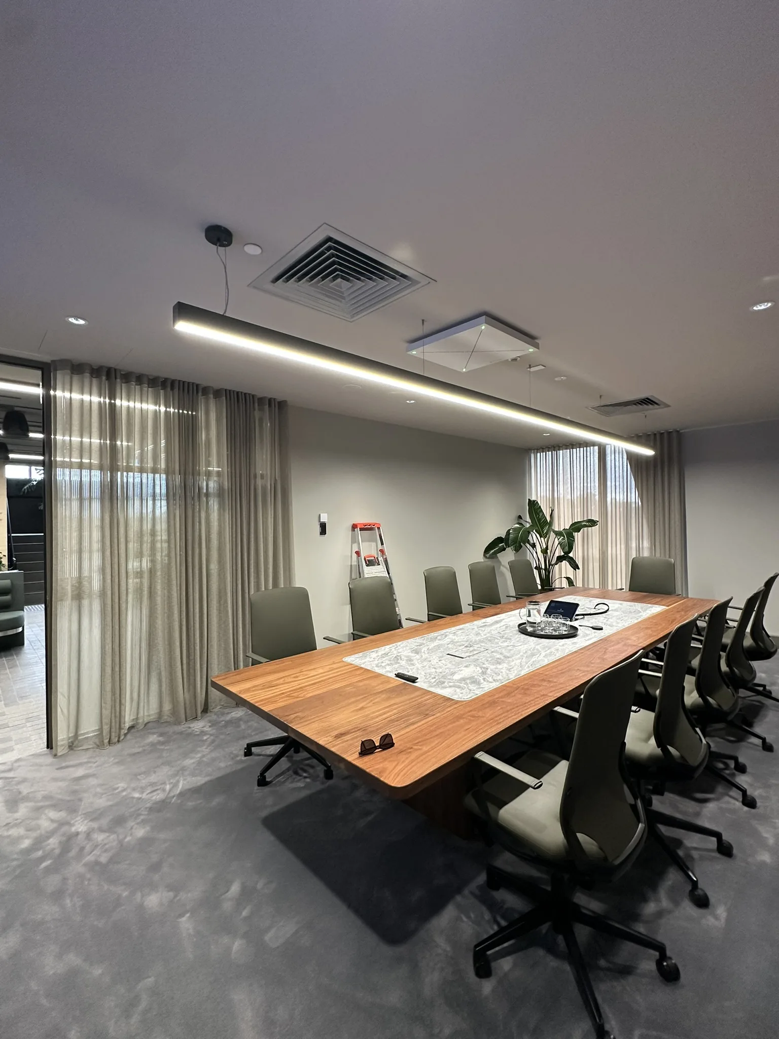 Sheer curtains in an Avalon office meeting room